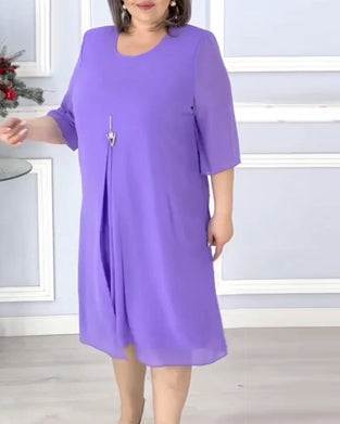 Women's solid color loose dress