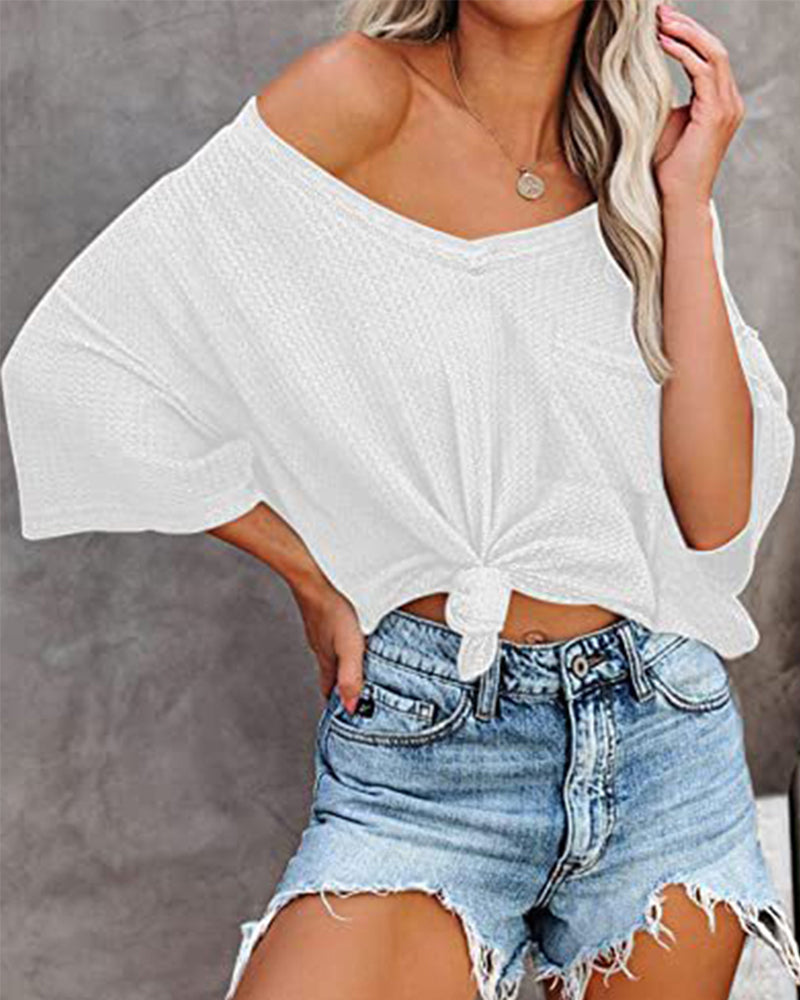 V neck pocket short sleeve t-shirt