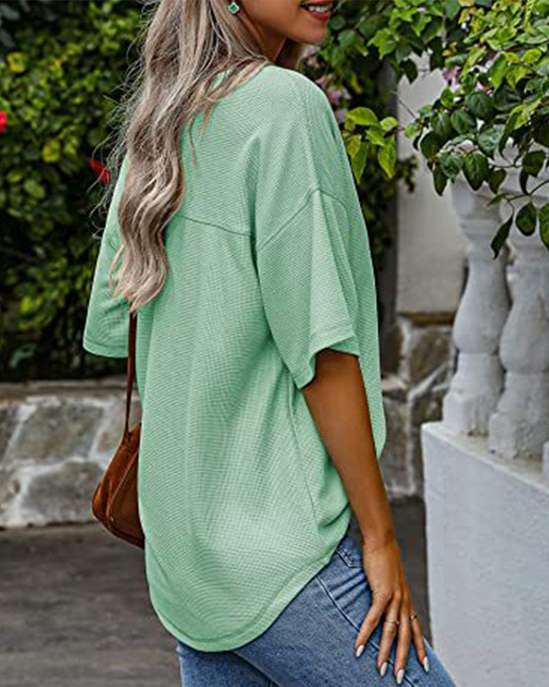 V neck pocket short sleeve t-shirt