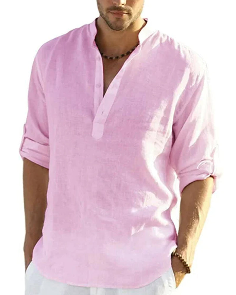 Men's shirt in cotton and linen