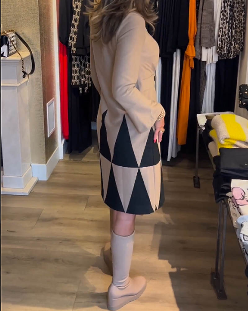 Elegant Geometric Print Dress