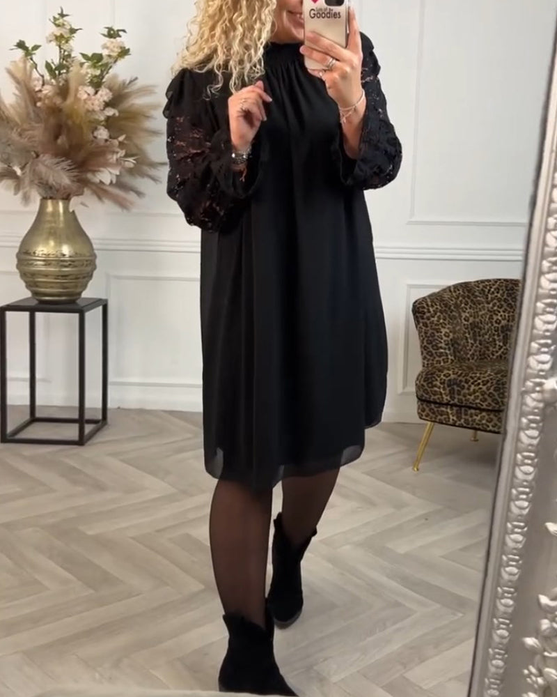 Elegant Lace Hollow Shift dress