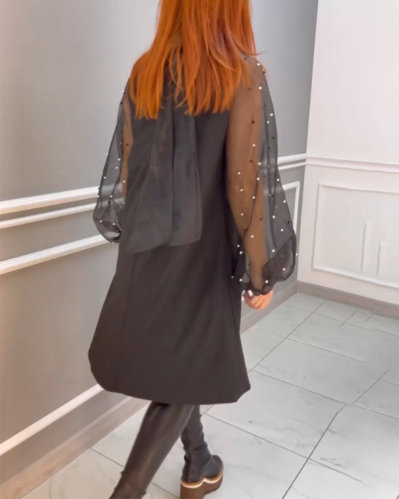 Mesh Loose High Neck Dress