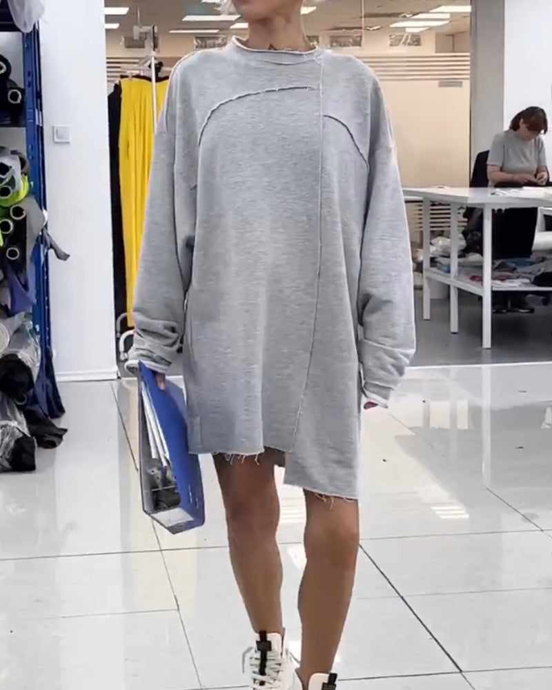 Round Neck Casual Shift Dress