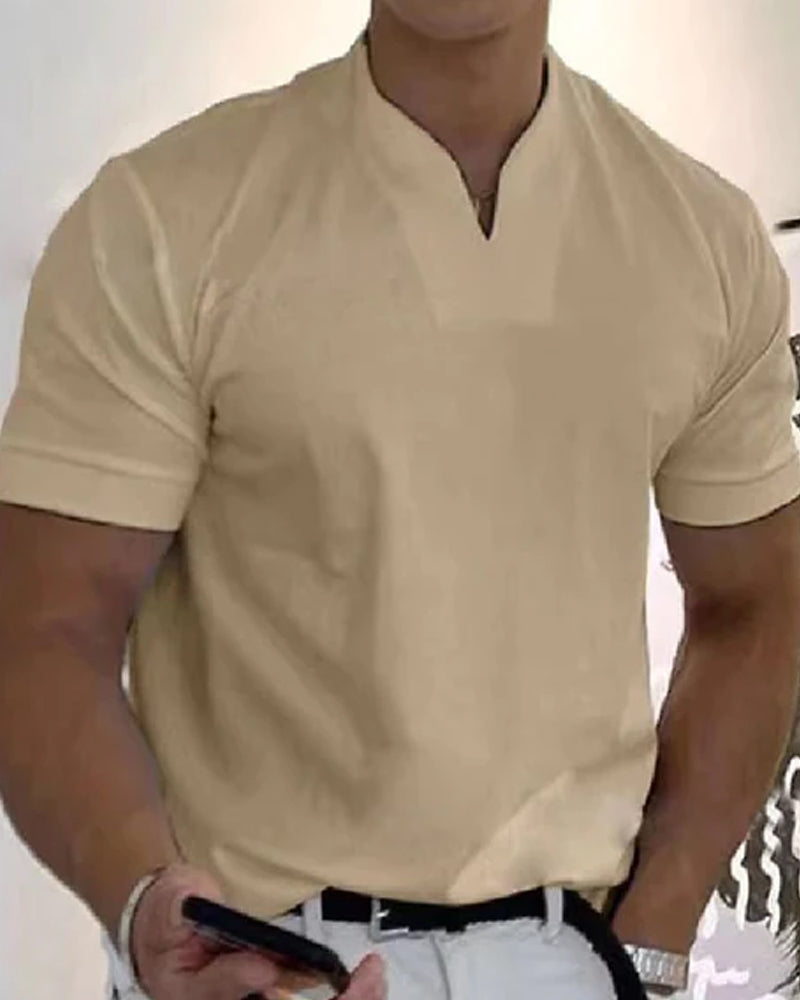 Plain V-neck T-shirt