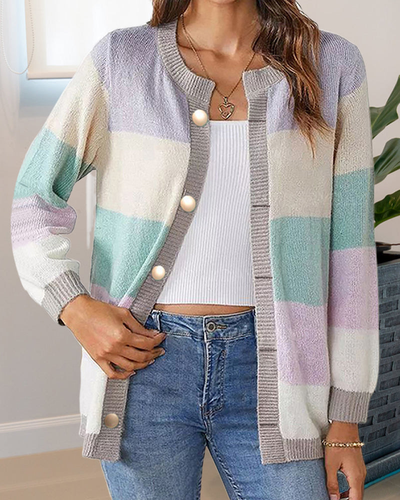 Women's Colorblock cardigan – Iktops