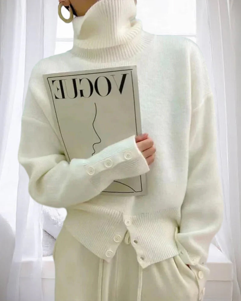 Turtleneck solid color gentle sweater