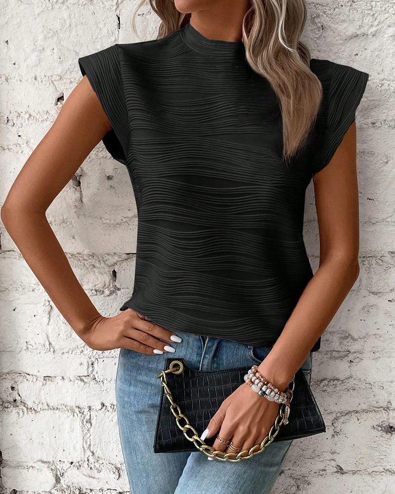 Women's half turtleneck solid blouses