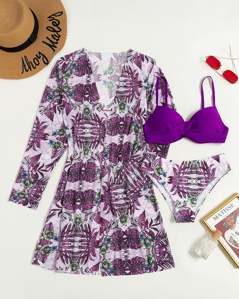 Split three piece bikini