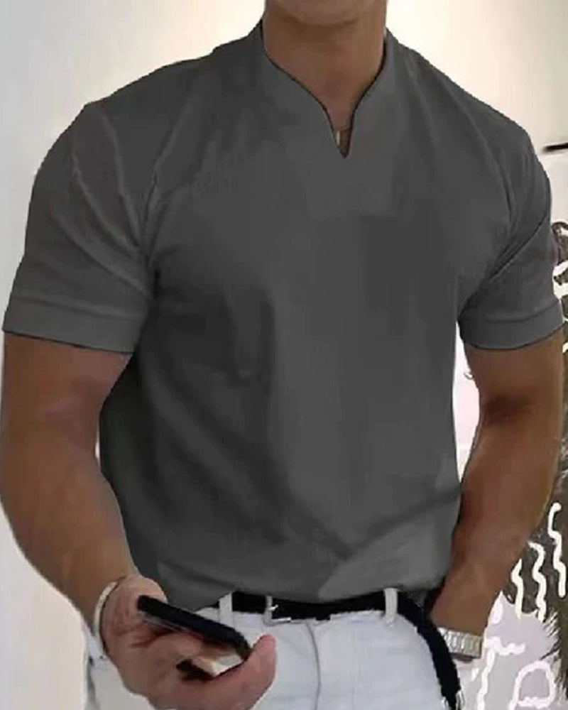 Plain V-neck T-shirt