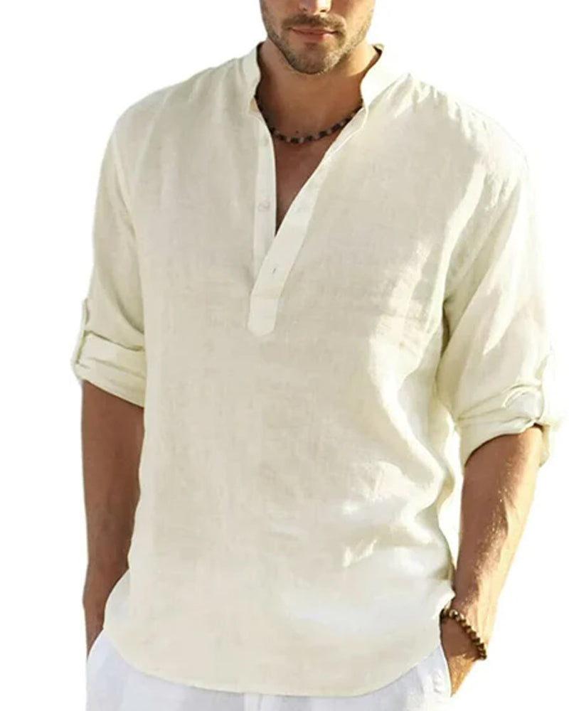 Men's shirt in cotton and linen