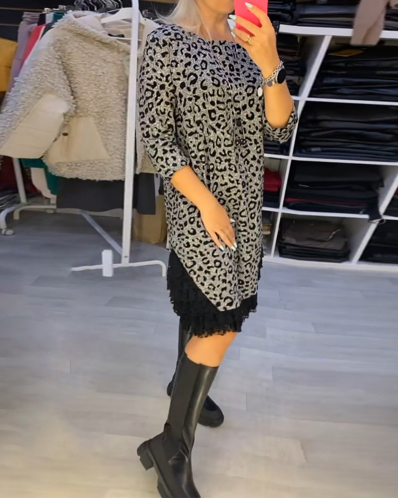 Leopard print slimming dress