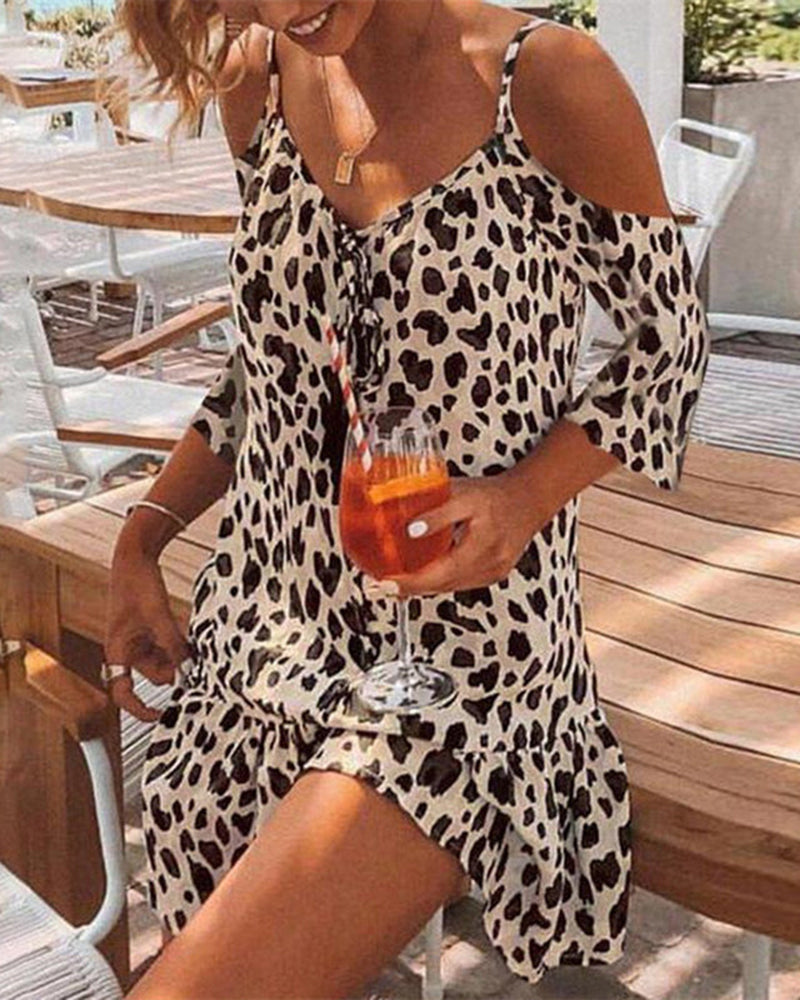 Leopard off Shoulder dress