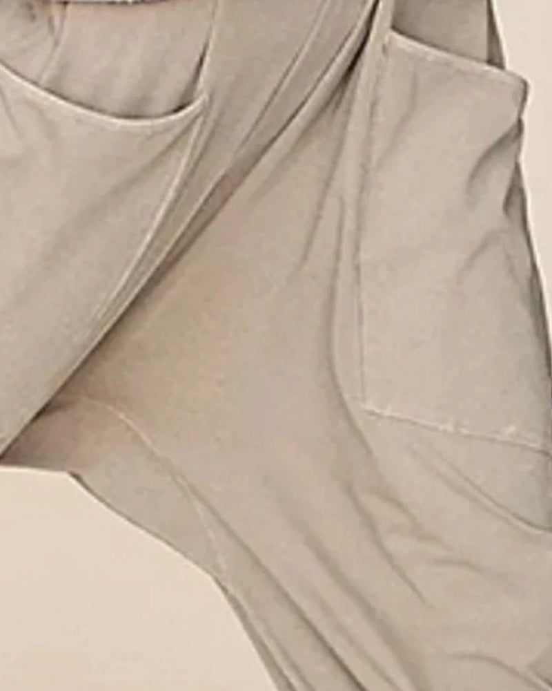 Solid v-neck sling pocket jumpsuit