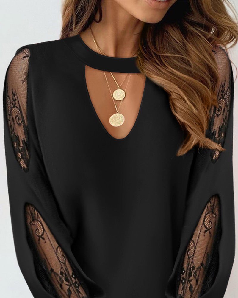 Sexy Hollow Out Lace Top