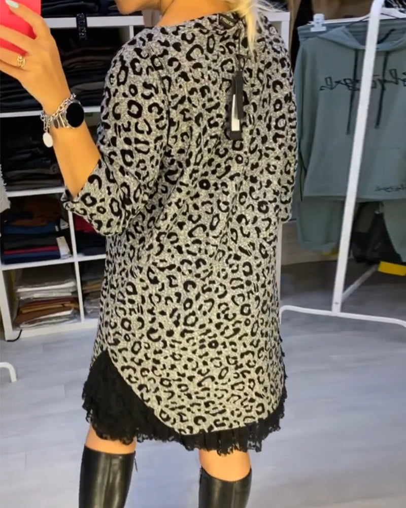 Leopard print slimming dress