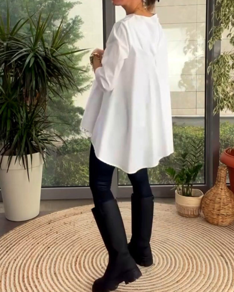 Solid color commuting top