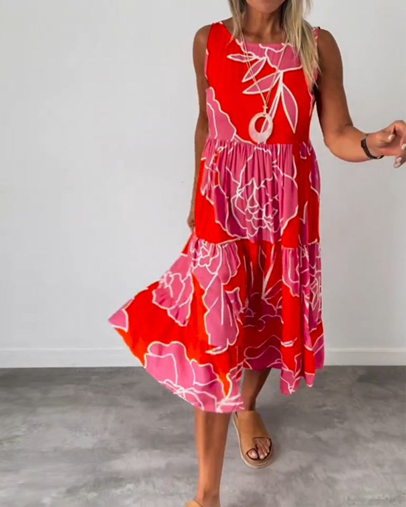 Women's patchwork printed dress