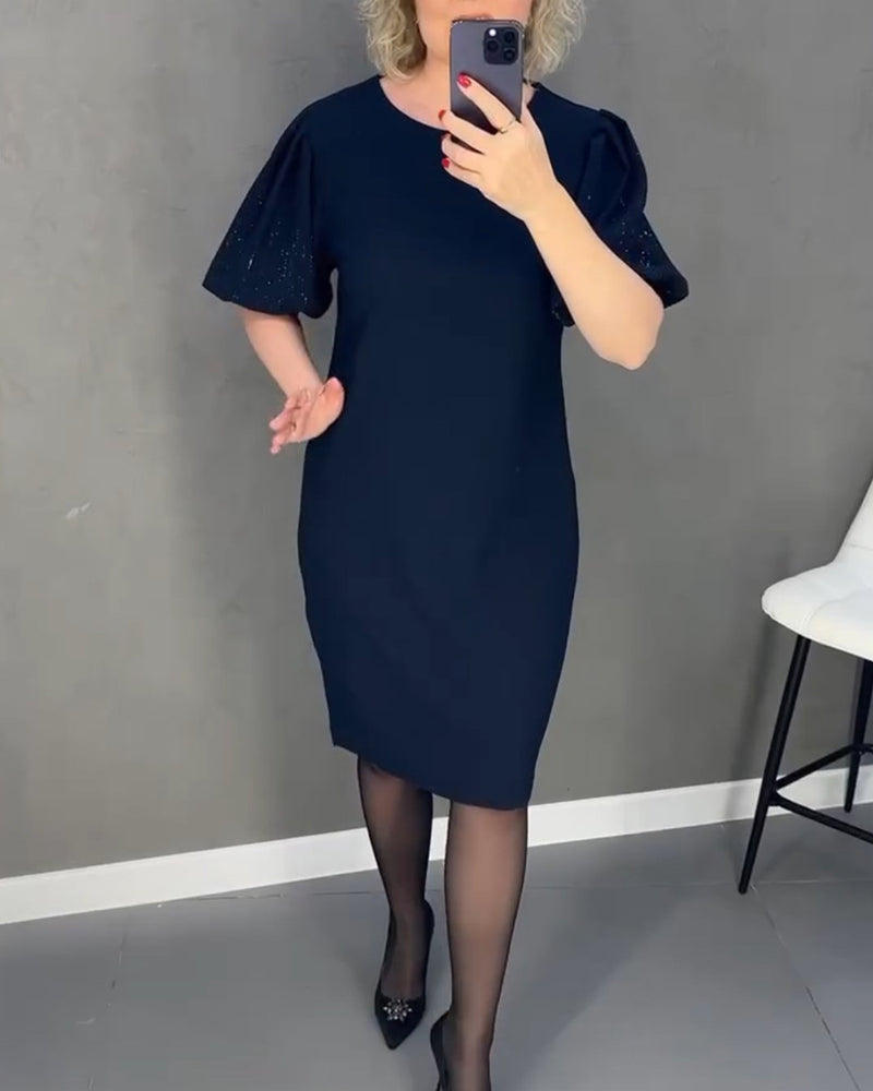 Puff short sleeve elegant dress