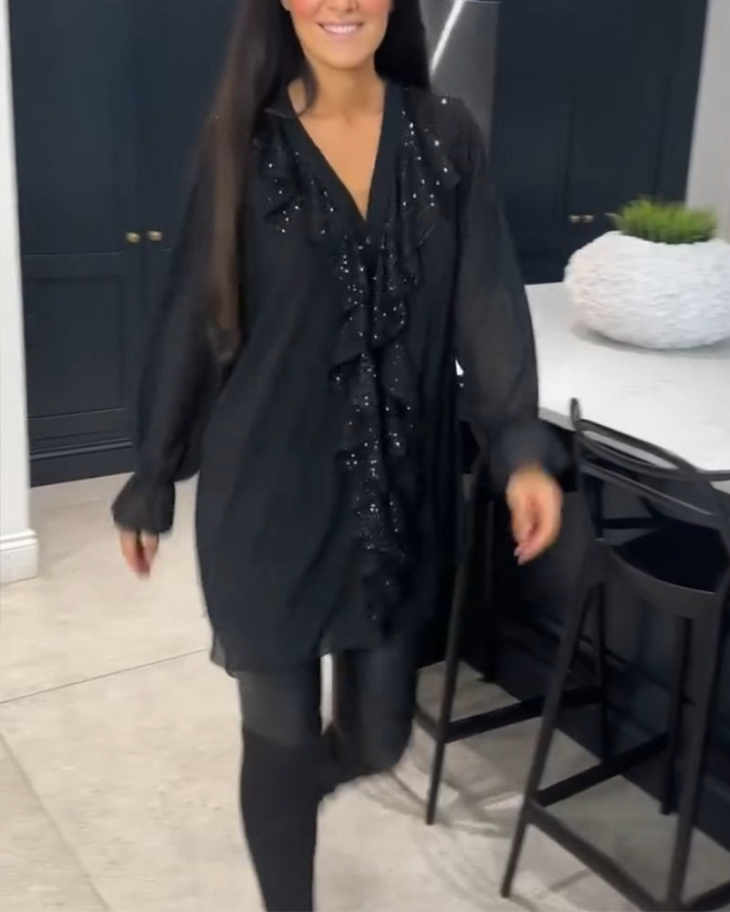 Ruffled elegant style blouse