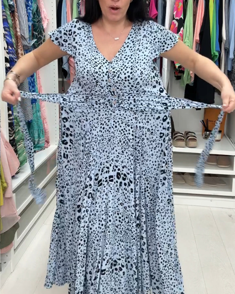 Short Sleeve V-Neck Dress