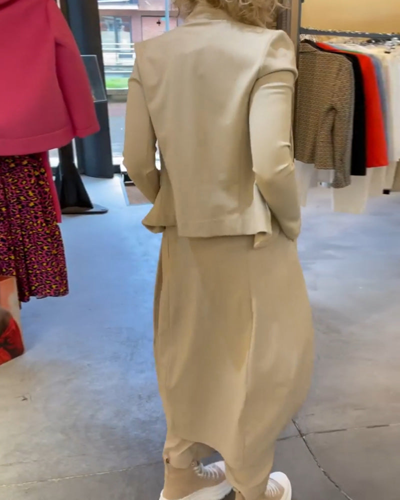 Casual solid color long sleeve dress